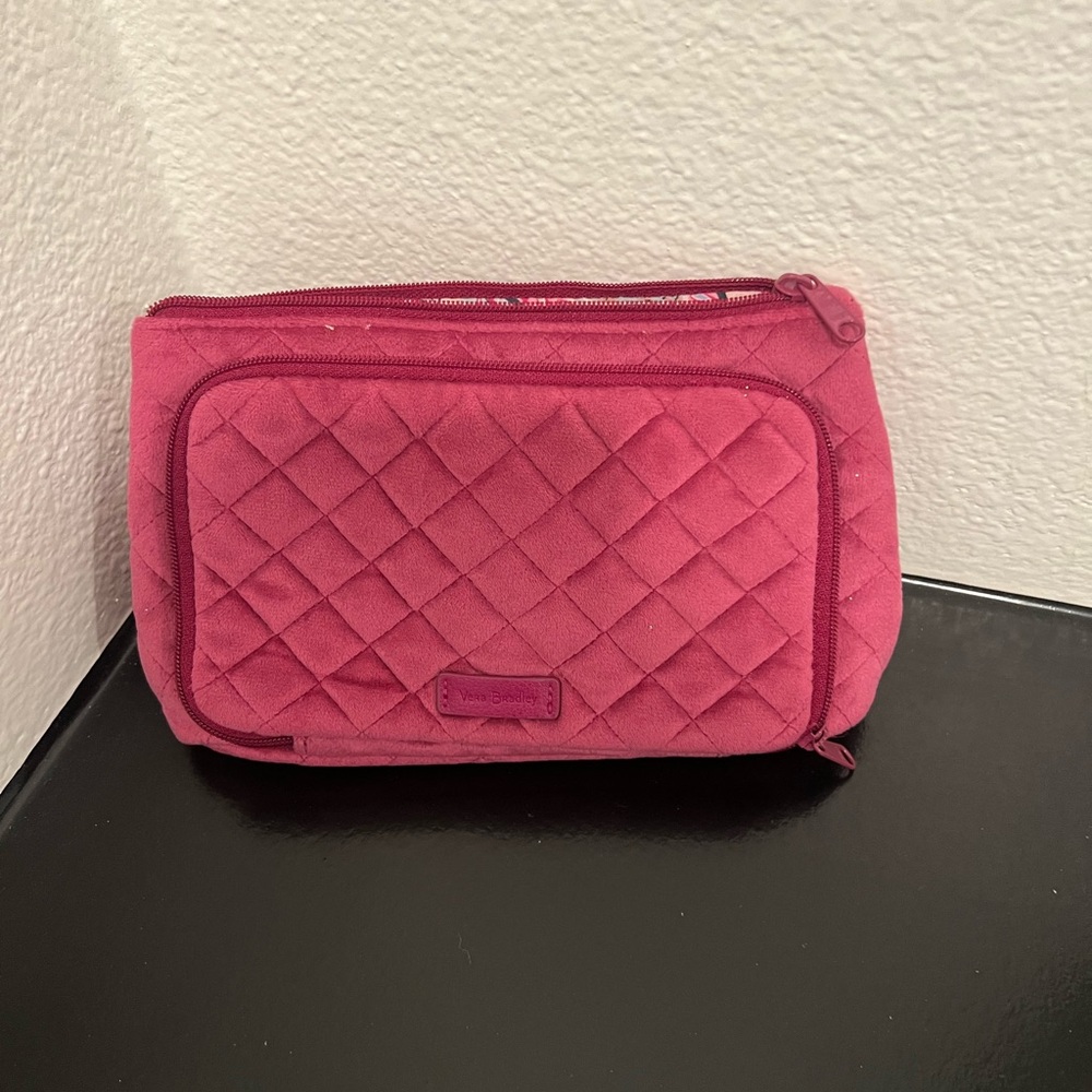 Vera Bradley Compact Organizer in Majestic Magenta Pink Quilted Zip Top Pouch